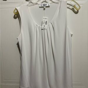 Jones Studio White Sleeveless Blouse